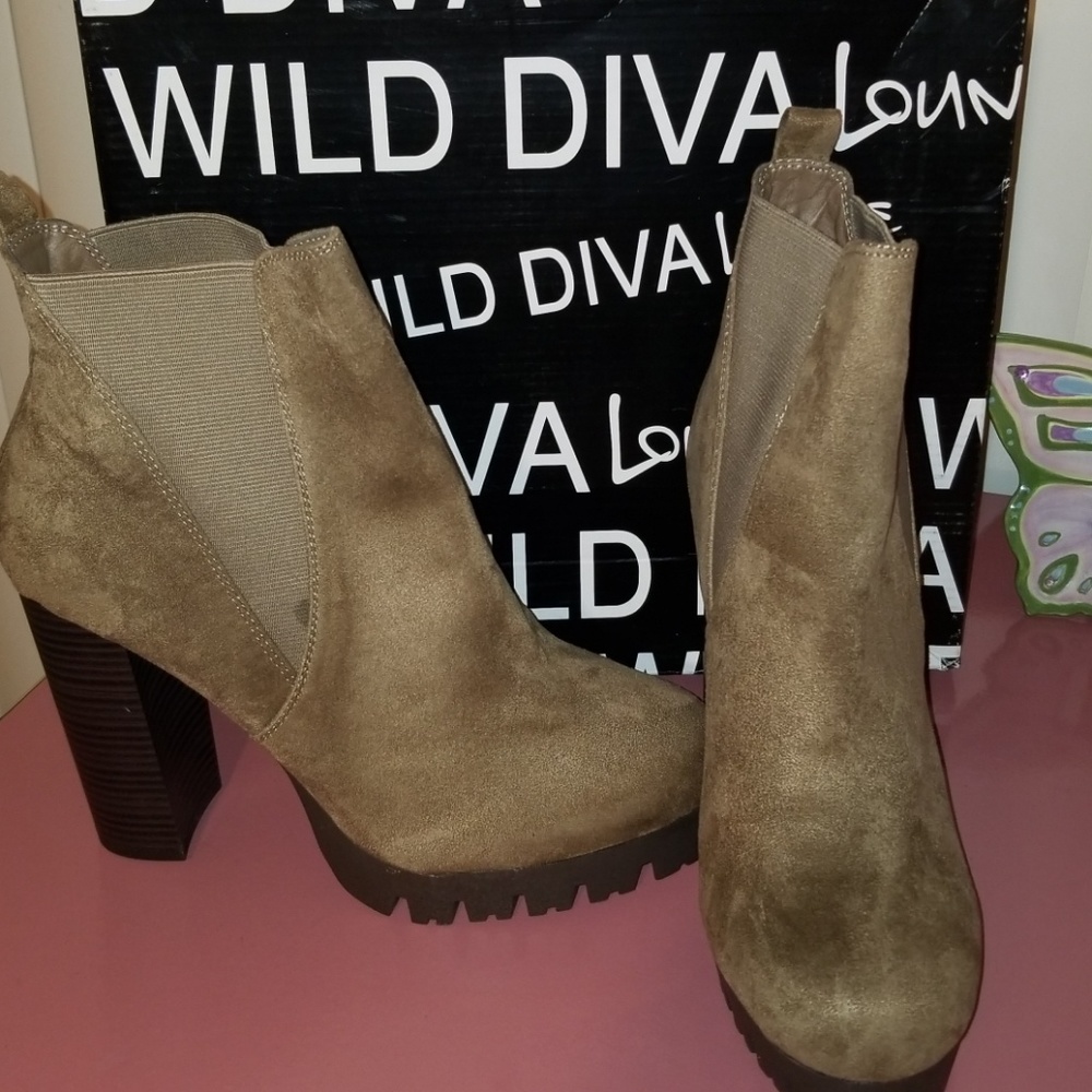 Faux suede boots
